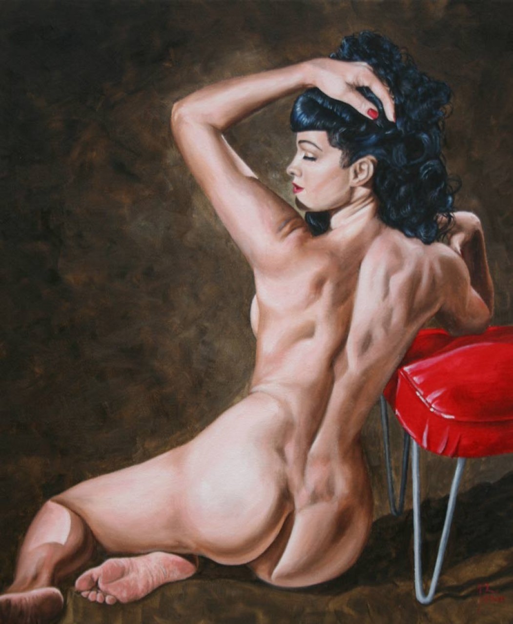 Betty Paige 2021-06-14 - Nude Betty, Oils on canvas, 24 x 20 inches, 2018. 