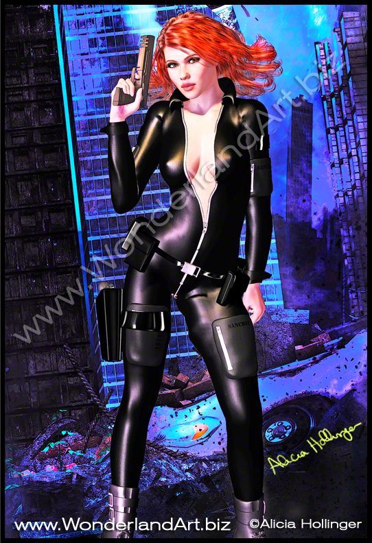 Scarlett-Avenger-by-Alicia_Hollinger - Sci-fi, Fantasy and Girlicious Pin-Up Art by Alicia Hollinger, http://www.AliciaHollinger.com FB: http://www.facebook.com/AliciaHollingerArt Twitter: @AliciaHollinger